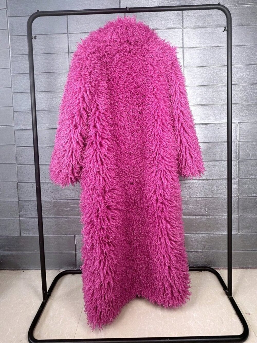Hot Pink Women's Faux Fur Coat - Picture 3 of 5